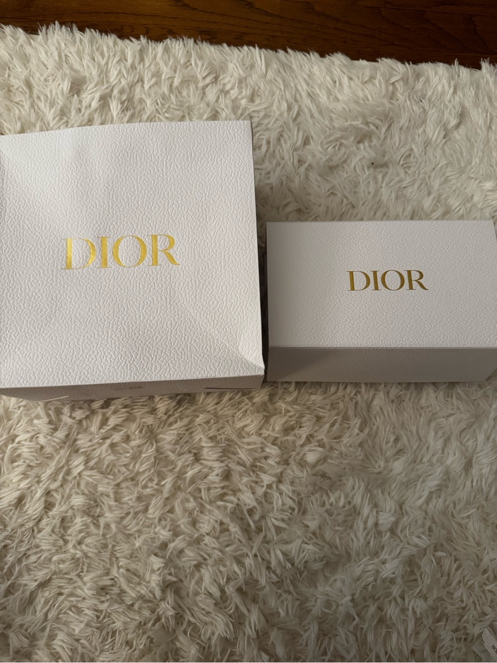 Dior White Boxes with Gold Logo
